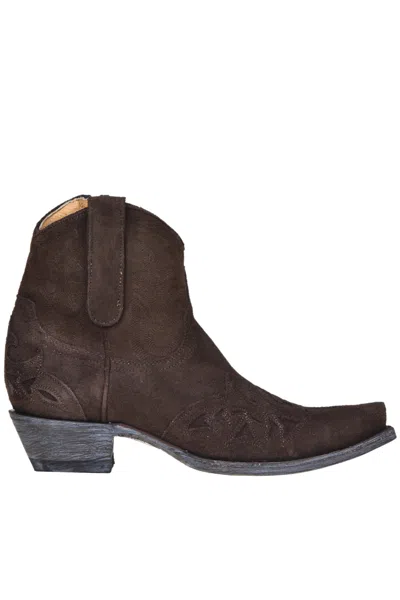 Mexicana Suede Texan Boots In Brown