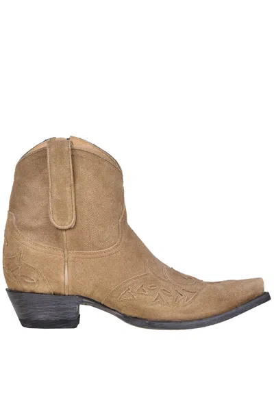 Mexicana Suede Texan Boots In Camel