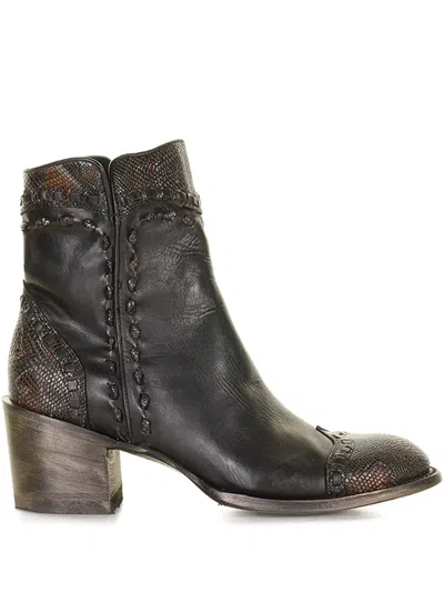MEXICANA ZIP-FASTENING LEATHER ANKLE BOOTS