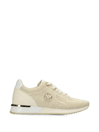 Mexx Ellen Logo-plaque Knit Sneakers In Neutral