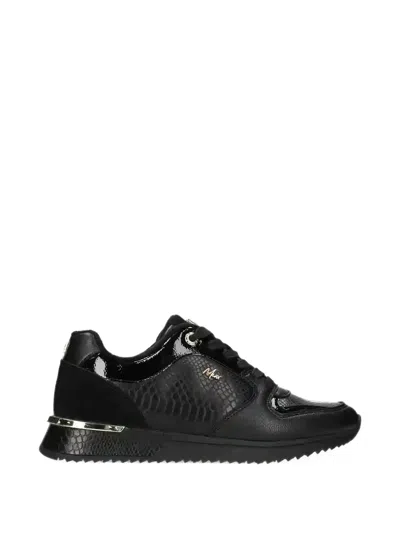 Mexx Fleur Ellen Snakeskin-effect Panelled Sneakers In Black