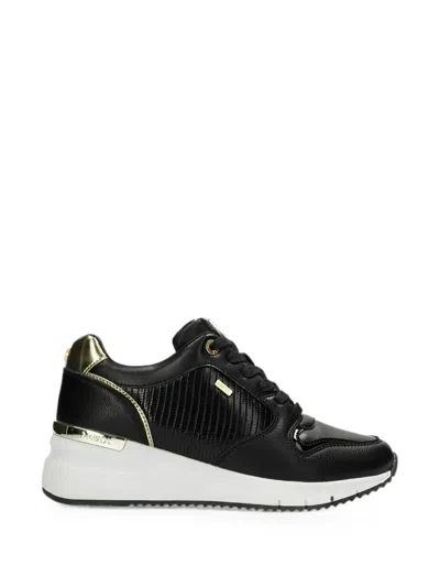 Mexx Fleur Logo-plaque Panelled Sneakers In Black
