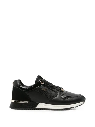 Mexx Fleur Snakeskin-effect Panelled Sneakers In Black