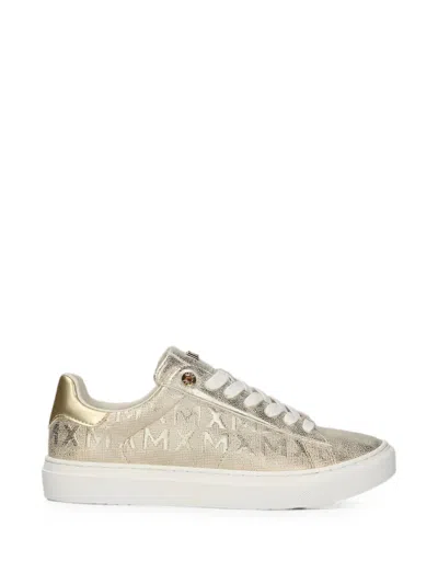 Mexx Logo-pattern Metallic-effect Sneakers In Brown