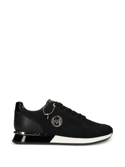 Mexx Logo-plaque Knit Sneakers In Black