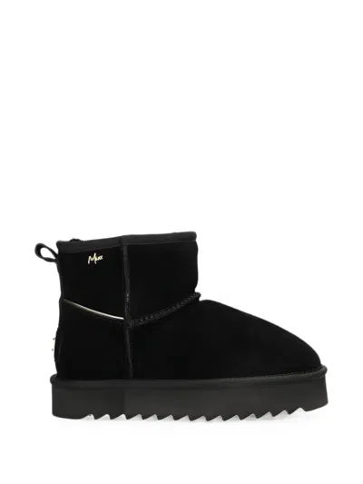 Mexx Logo-plaque Platform Boots In Black