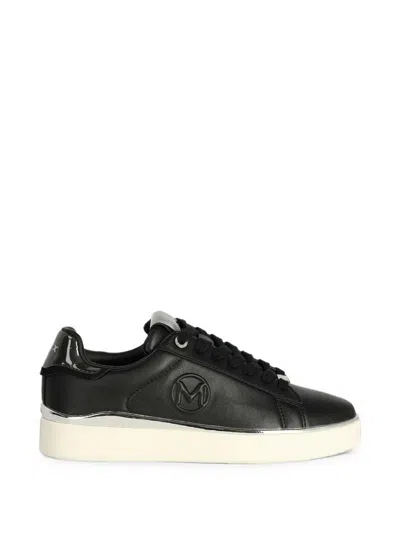 Mexx Pemma Oana Logo-embossed Metallic-trim Sneakers In Black