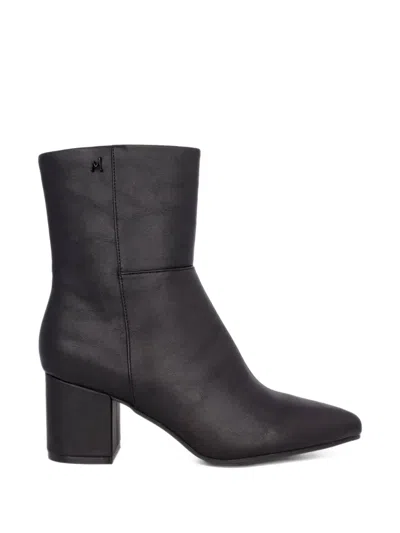 Mexx Pointed-toe Block-heel Ankle Boots In Black
