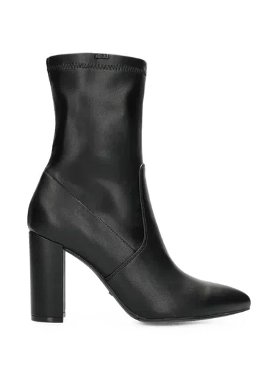 Mexx Sanna Indy Pointed-toe Block-heel Ankle Boots In Brown