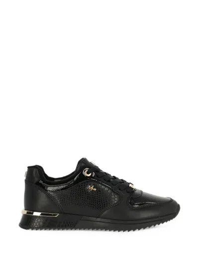 Mexx Snake-effect Panelled Sneakers In Black