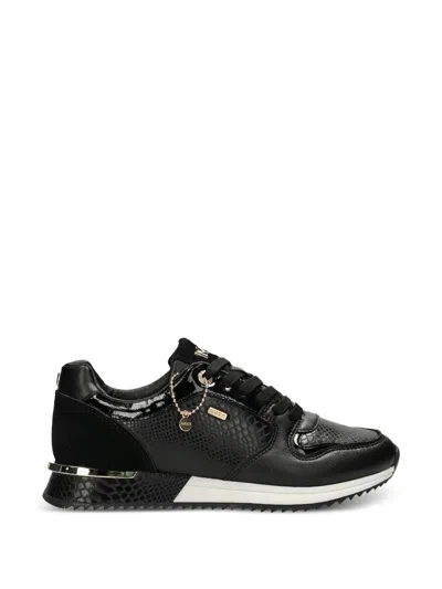 Mexx Snake-effect Panelled Sneakers In Black