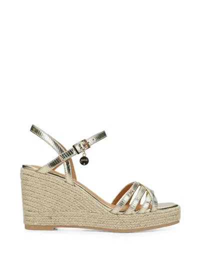 Mexx Strappy Wedge Espadrilles In Gold