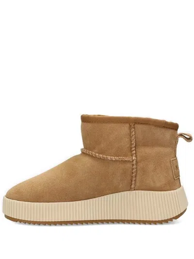 Mexx Suede Platform Snow Boots In Brown