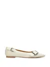 TAMI BUCKLE-DETAIL POINTED-TOE BALLET FLATS