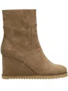 Mexx Wedge Zip Boots In Brown