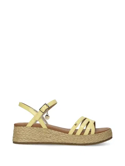 Mexx Woven-platform Sandals In Yellow