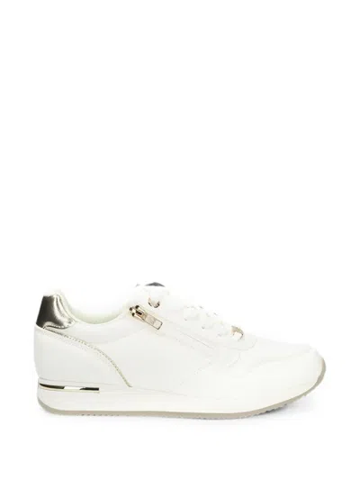 Mexx Zip-detail Metallic-trim Sneakers In White