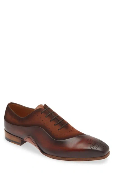 Mezlan Affari Cap Toe Wholecut Shoe In Cognac Rust/ Sport