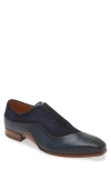 Mezlan Affari Cap Toe Wholecut Shoe In Navy Blue