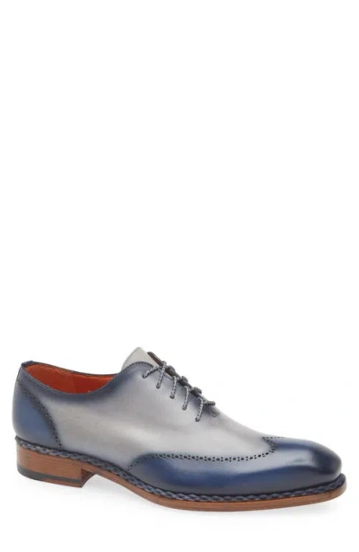 Mezlan Almagro Brogue Oxford In Navy/pearl Grey