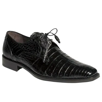 Pre-owned Mezlan Anderson Men's All-over Genuine Crocodile Oxford Shoes, Black