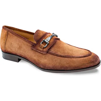 Mezlan Bracco Bit Ornament Suede Loafer In Brown