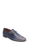 Mezlan Brunello Horsebit Loafer In Pearl Grey/ Navy