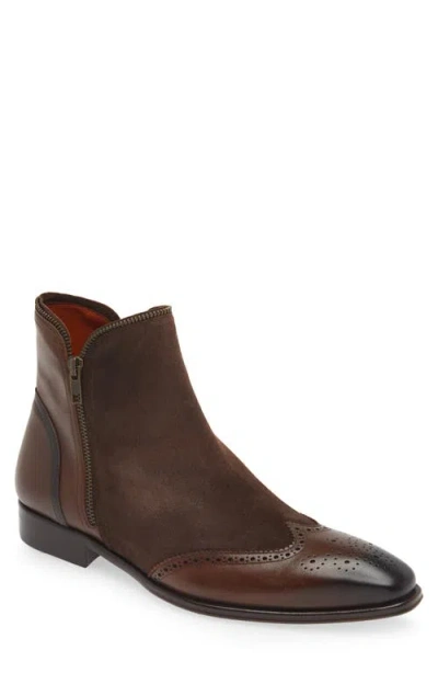 Mezlan Camilleri Wingtip Ankle Boot In Brown