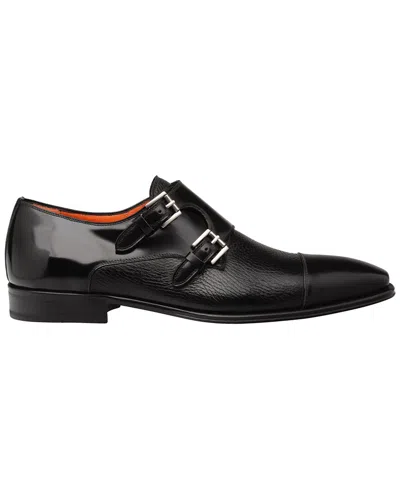 Mezlan Cantera Double Monk Strap Patent Oxford In Black
