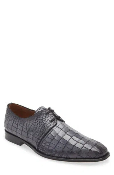 Mezlan Croc Embossed Derby In Grey