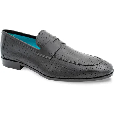 Mezlan Cueva Perforated Penny Loafer In Black
