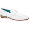 Mezlan Cueva Perforated Penny Loafer In White