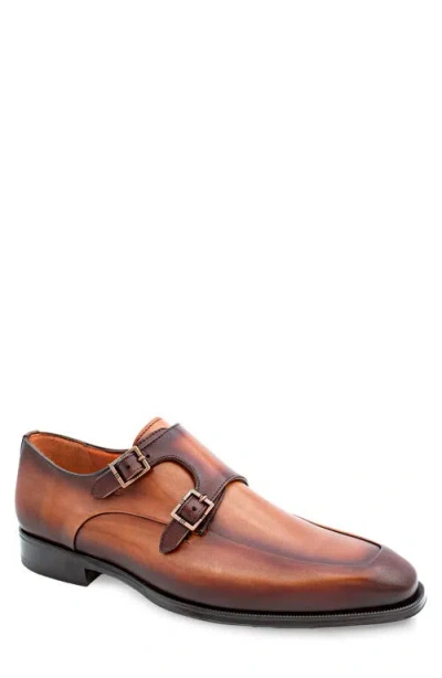 Mezlan Double Buckle Monk Shoe In Brown