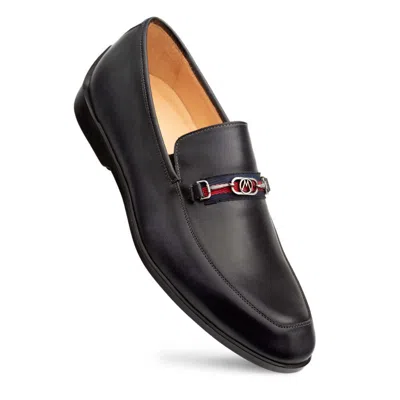 Pre-owned Mezlan Dress Shoes Comfort Slip On Loafer Rubber Sole Italian Leather Black