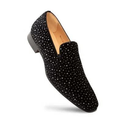 Pre-owned Mezlan Dress Shoes Fashion Sera Cosmo Sparkling Velvet Slip On Leather Black