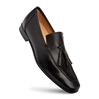 Pre-owned Mezlan Dress Shoes Slip On Soft Leather Classic Loafers Javea Tassel Black