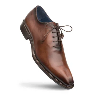 Pre-owned Mezlan Genuine Leather Dress Shoes Calfskin Enterprise Oxford Cognac Brown