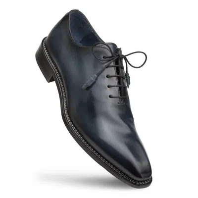 Pre-owned Mezlan Genuine Leather Dress Shoes Calfskin Enterprise Oxford Navy Blue