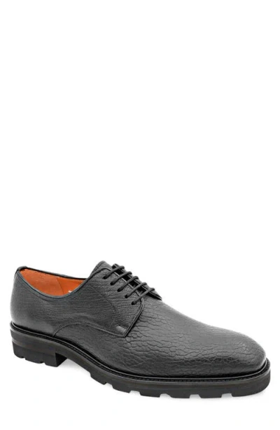 Mezlan Grained Leather Derby In Black