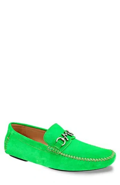 Mezlan Initial Bit Ornament Leather Loafer In Green