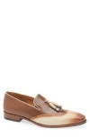 Mezlan Jucar Wingtip Tassel Loafer In Bone/chocolate