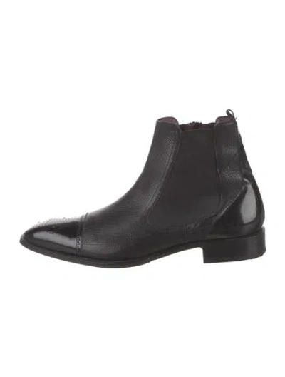 Pre-owned Mezlan Leather Chelsea Boots In Black