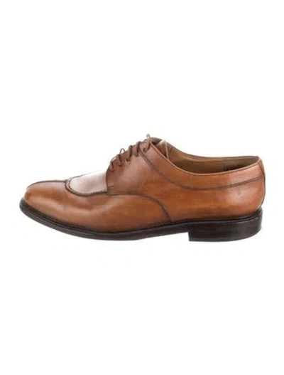 Pre-owned Mezlan Leather Derby Shoes In Brown