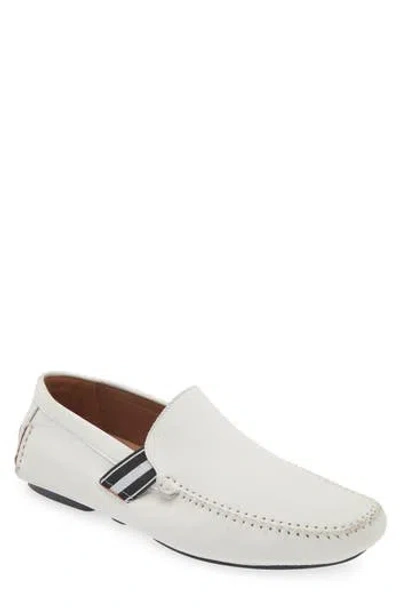 Mezlan Leather Driver Loafer In White