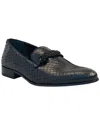 Mezlan Snake Embossed Rope Loafer In Black