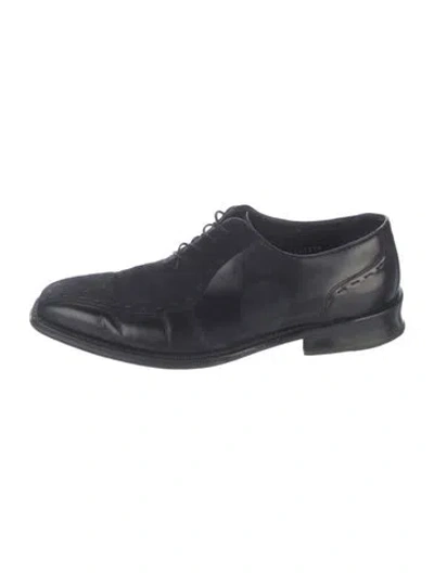 Pre-owned Mezlan Leather Oxfords In Black