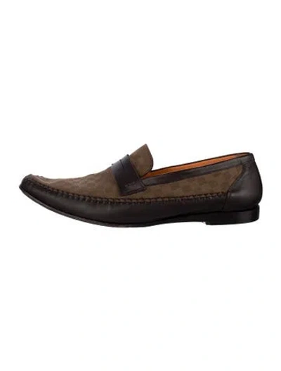 Pre-owned Mezlan Leather Patterned Loafers In Brown