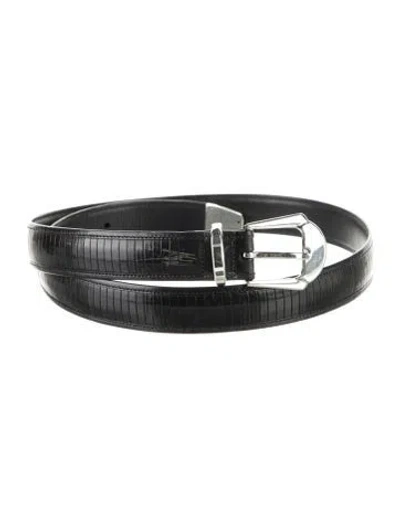 Pre-owned Mezlan Leather Waist Belt In Black