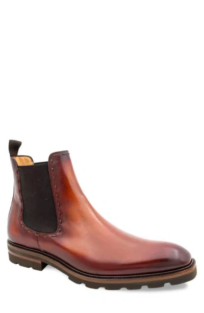Mezlan Lugged Chelsea Boot In Brown