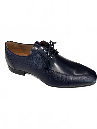Mezlan Men's Cap Toe Oxford In Blue Antrick In Animal Print